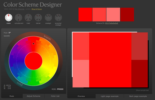 更新了外观新颖的色轮方案选择器webapp