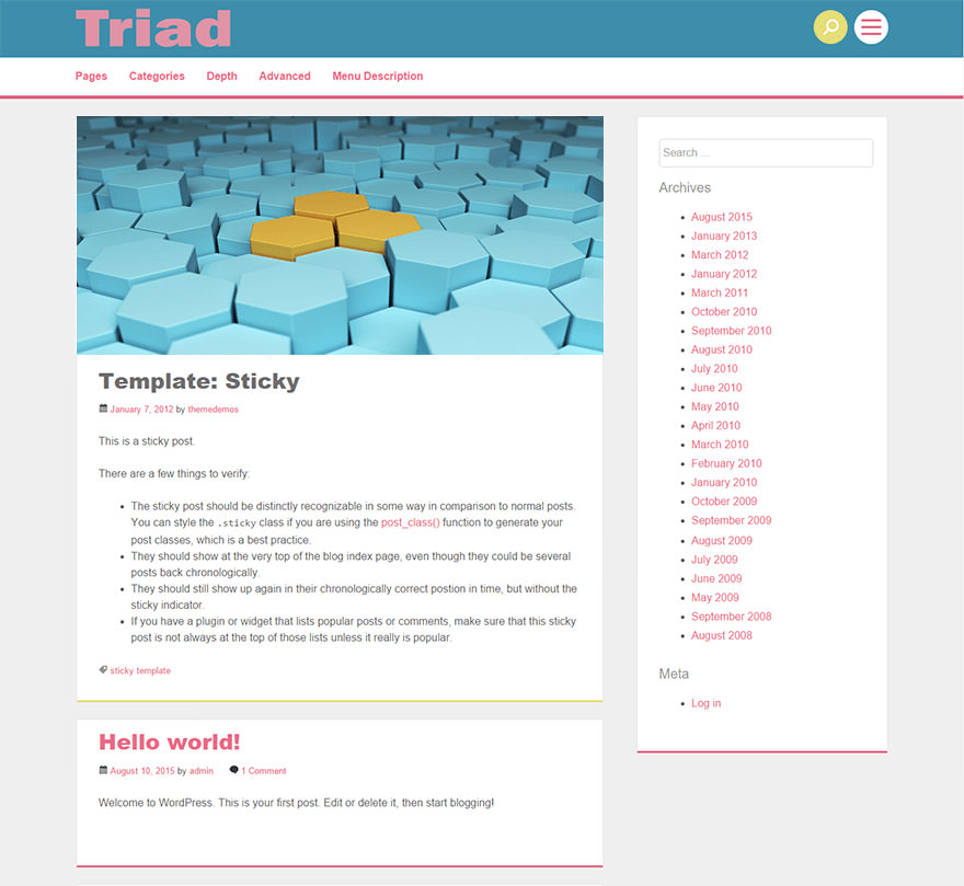 Triad是一个以博客为主题的主题