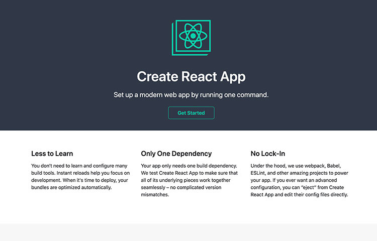 创建React App网站主页