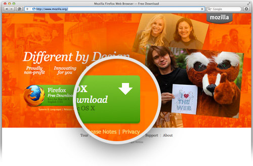 Firefox绿色下载按钮
