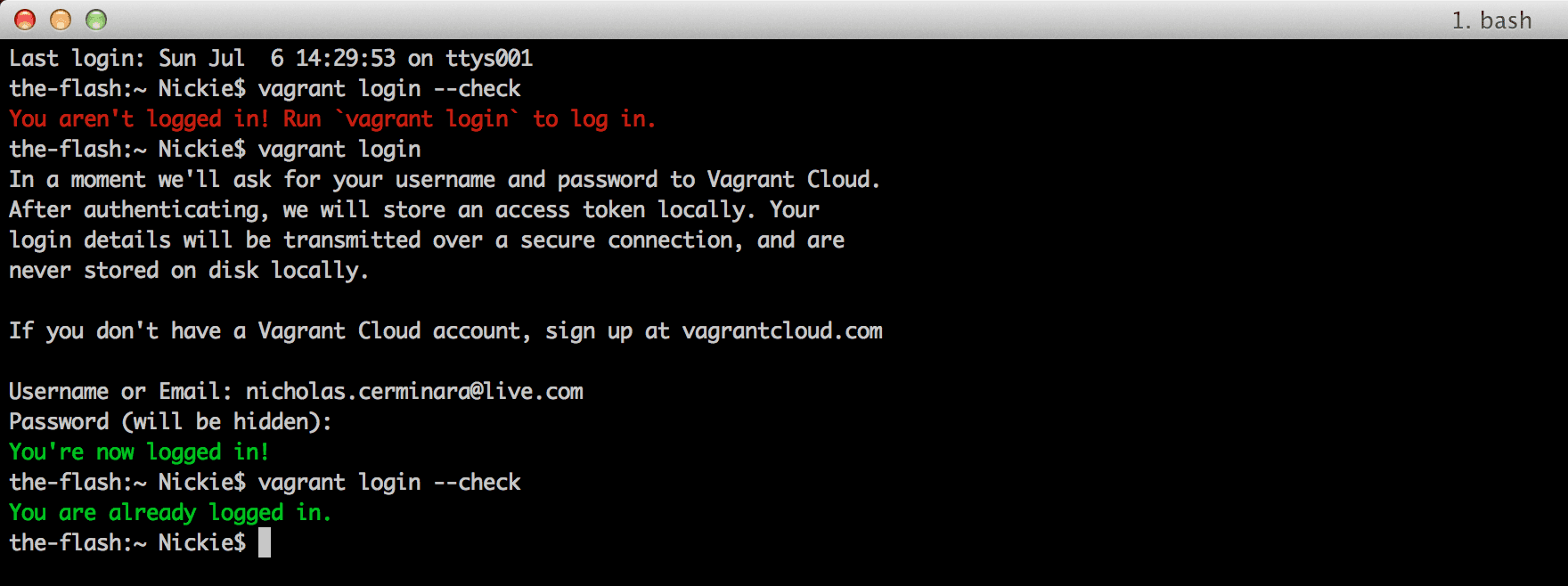 Vagrant Login CLI