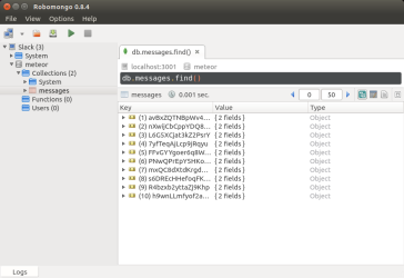 Viewing the messages collection using Robomongo
