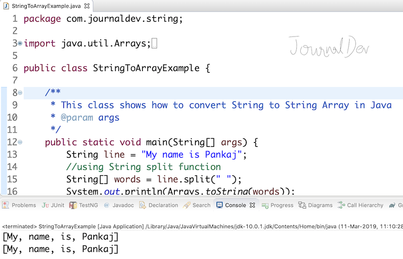 String To Array Java