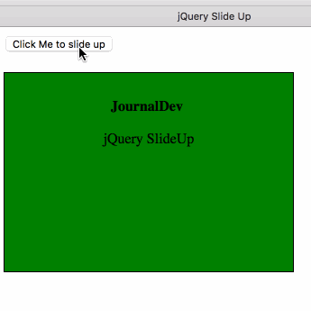 jQuery slideUp example