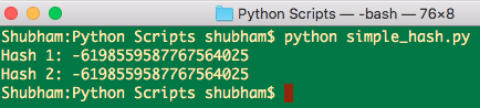hash函數有哪些，python hash函數_Python hash（）函數