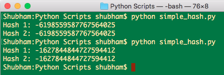 python hash() example