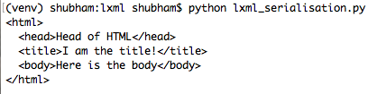 python lxml serialization