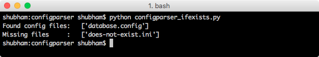 python config file parser if exists