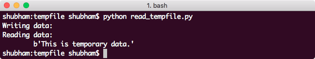 Reading a Tempfile in python