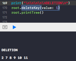 swift binary search tree delete node