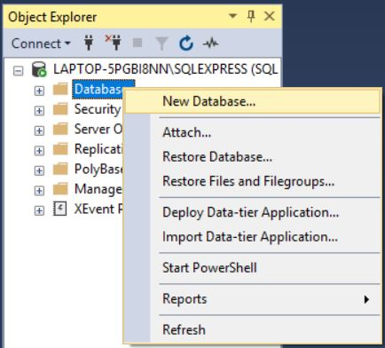 SQLServer Create Database