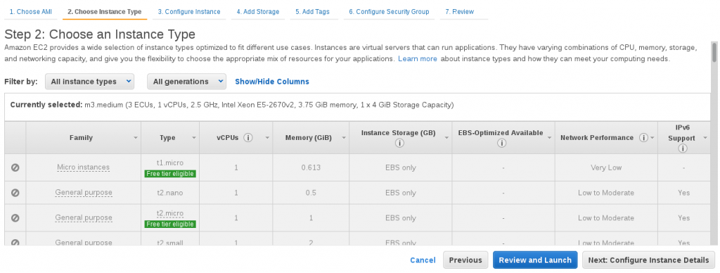 Choose Instance Type