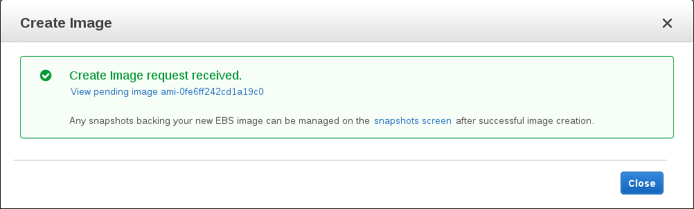 Create Image Request Received