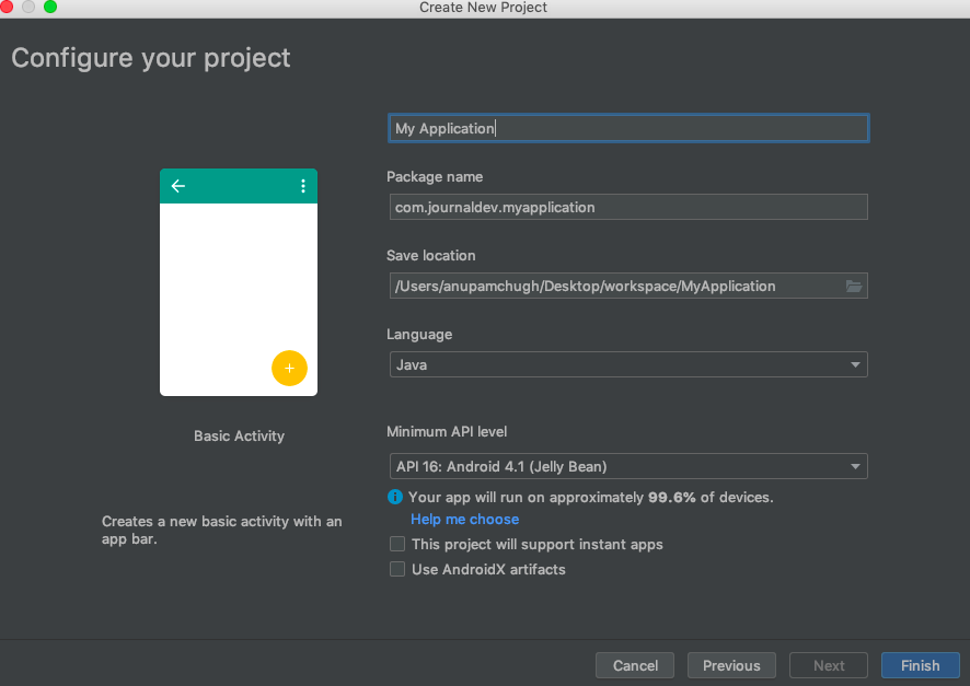 Android Studio Project Wizard