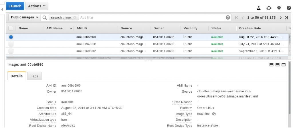 List Public Amazon Machine Images