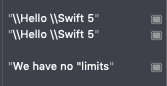 Swift 5 Raw Strings