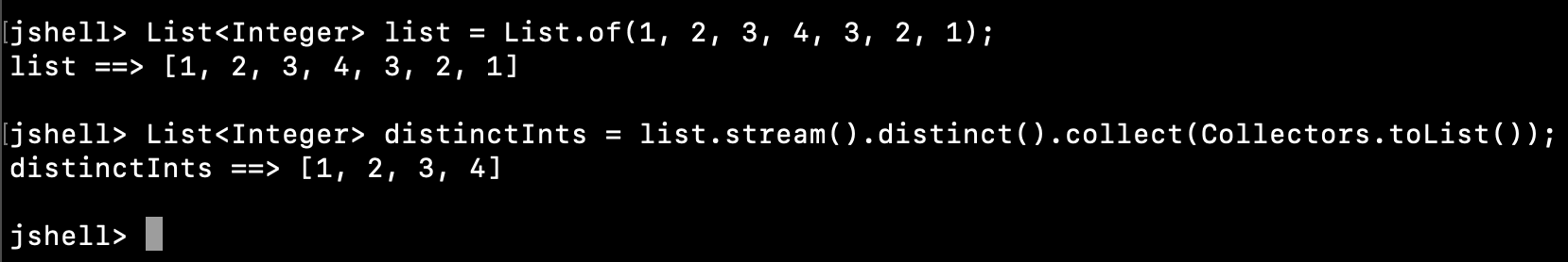 Java Stream Distinct Example