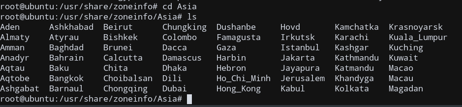 Ubuntu Zoneinfo Asia