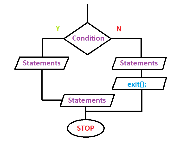 Flow Chart Representation Of Exit Function