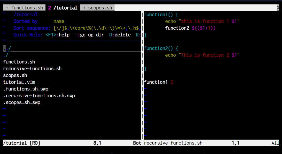 V Explore VIM linux vim commands