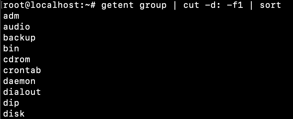 Linux All Group Names Sort