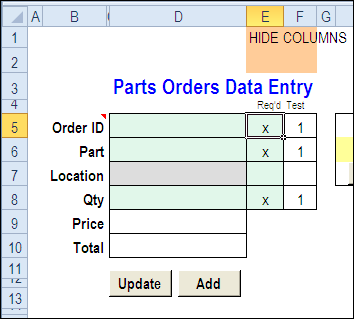 data entry form