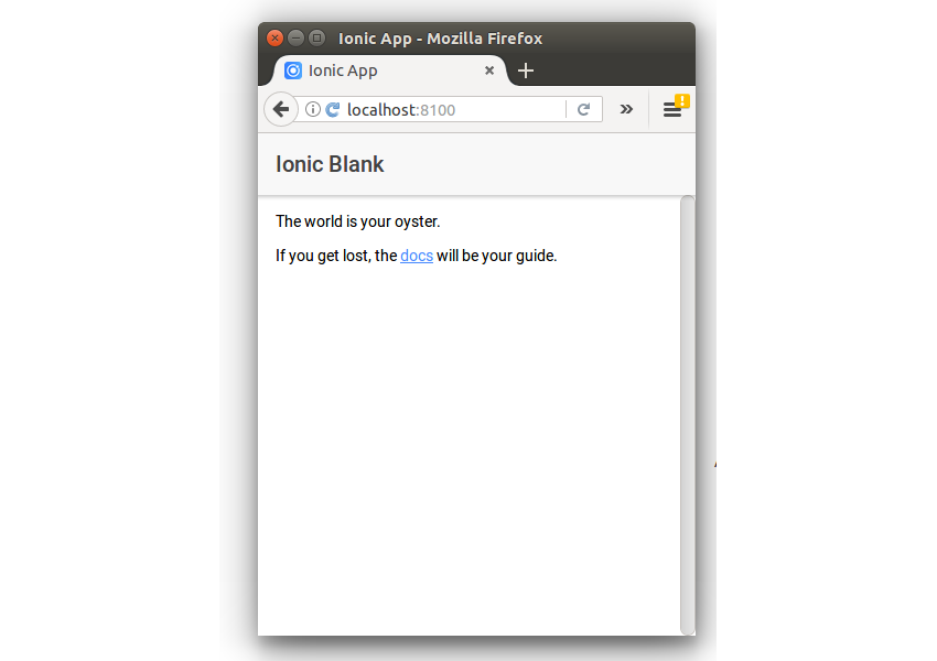 IONIC Blank Template Project