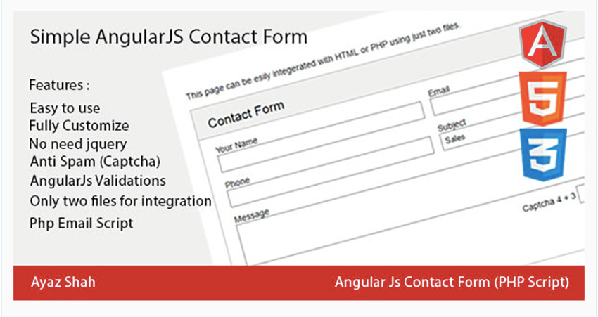 Simple AngularJS Contact Form