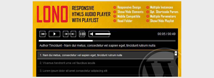 Lono - Responsive HTML5 Audio Player