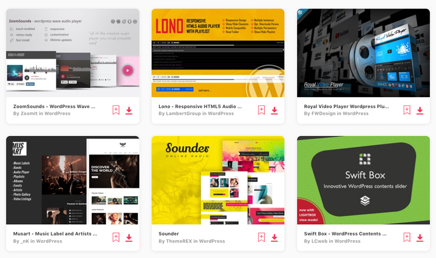 Envato Elements上最畅销HTML5音频播放器WordPress插件