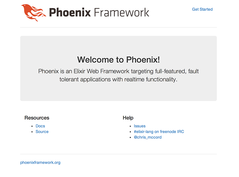 Phoenix框架欢迎页面