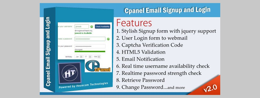cPanel电子邮件标识和登录