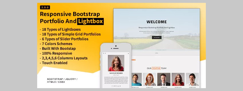 Bootstrap产品组合和灯箱