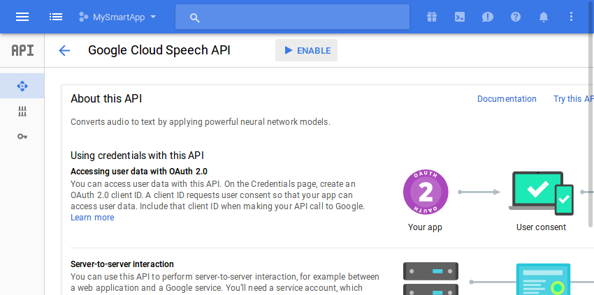 启用Cloud Speech API