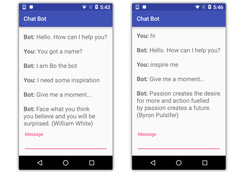 Android chatbot正在运行