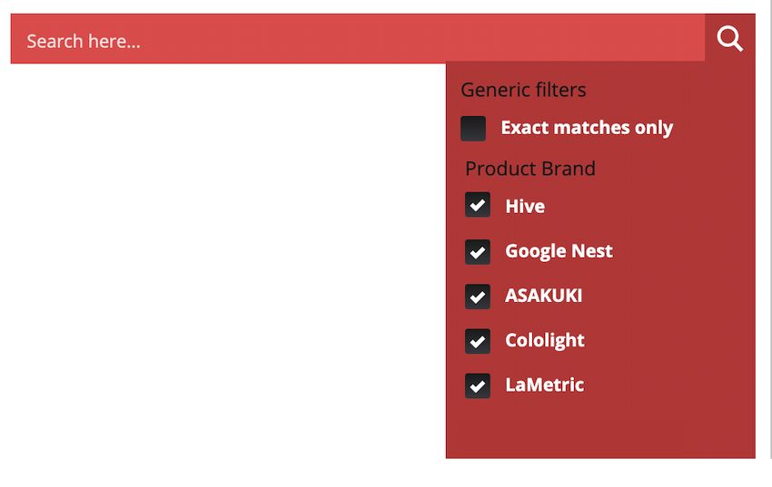 您可以在Ajax Pro搜索栏中添加几种不同的过滤器