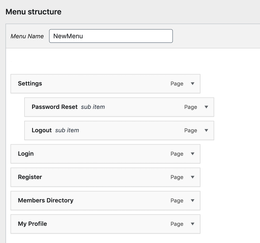 您可以使用拖放功能将任何常规菜单变成下拉菜单