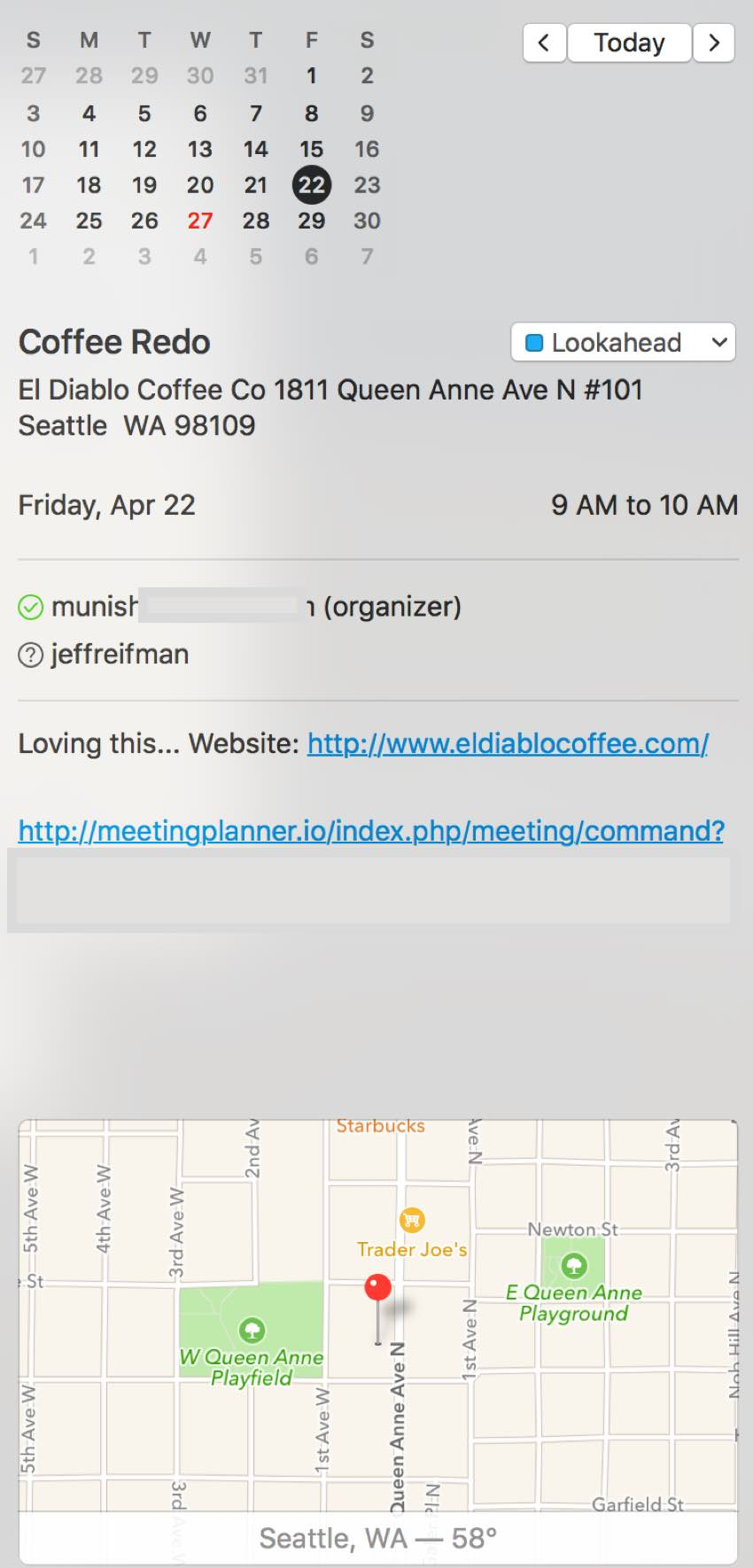 构建启动iCal文件-Apple日历事件右窗格视图