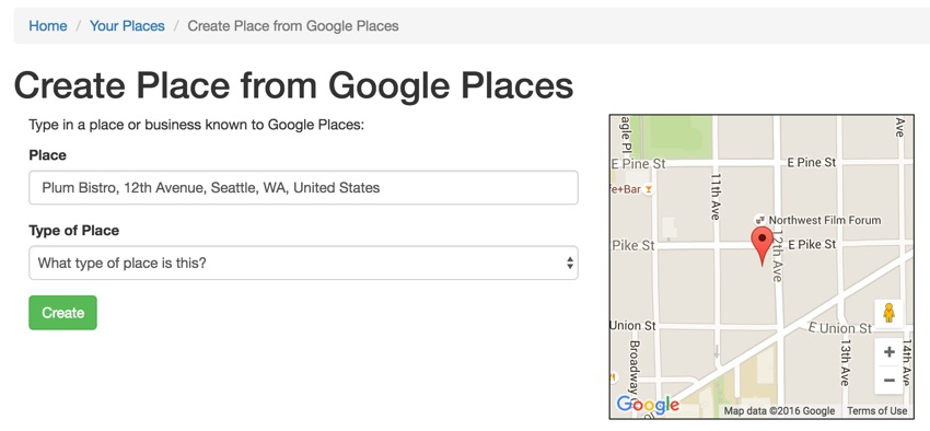 Yii Ajax-Google Maps UX示例