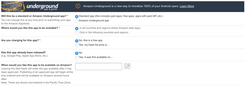 Amazon Appstore-传统定价