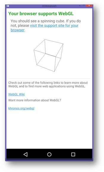 一条消息指示设备确实支持WebGL