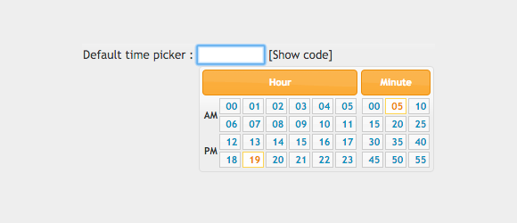 jQuery UI时间选择器