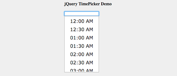 jQuery Timepicker示例