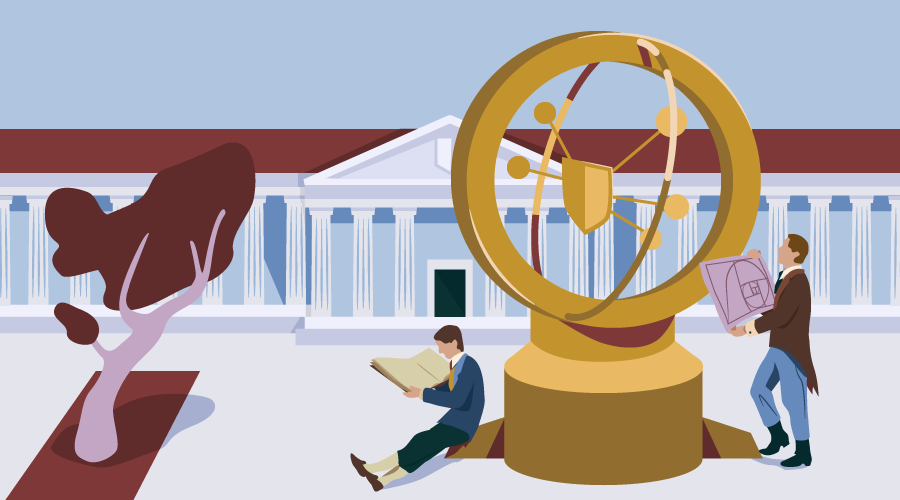 带有18个JS IoT球形纪念碑的JS基金会作为18世纪科学学会的描述