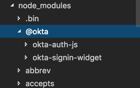 Okta在node_modules中