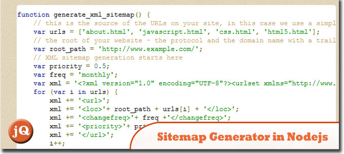 Node.js中的XML Sitemaps Generator