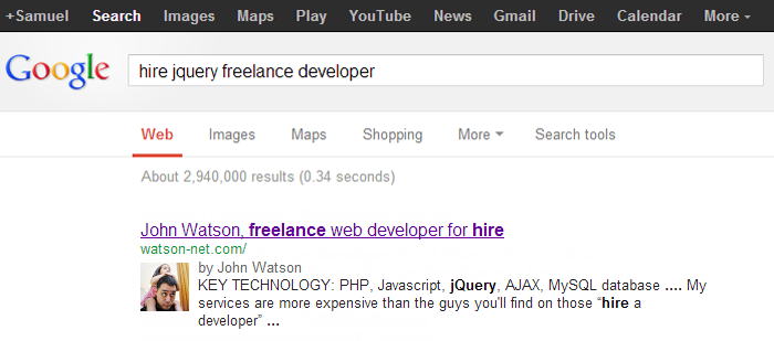 google find freelancer jquery