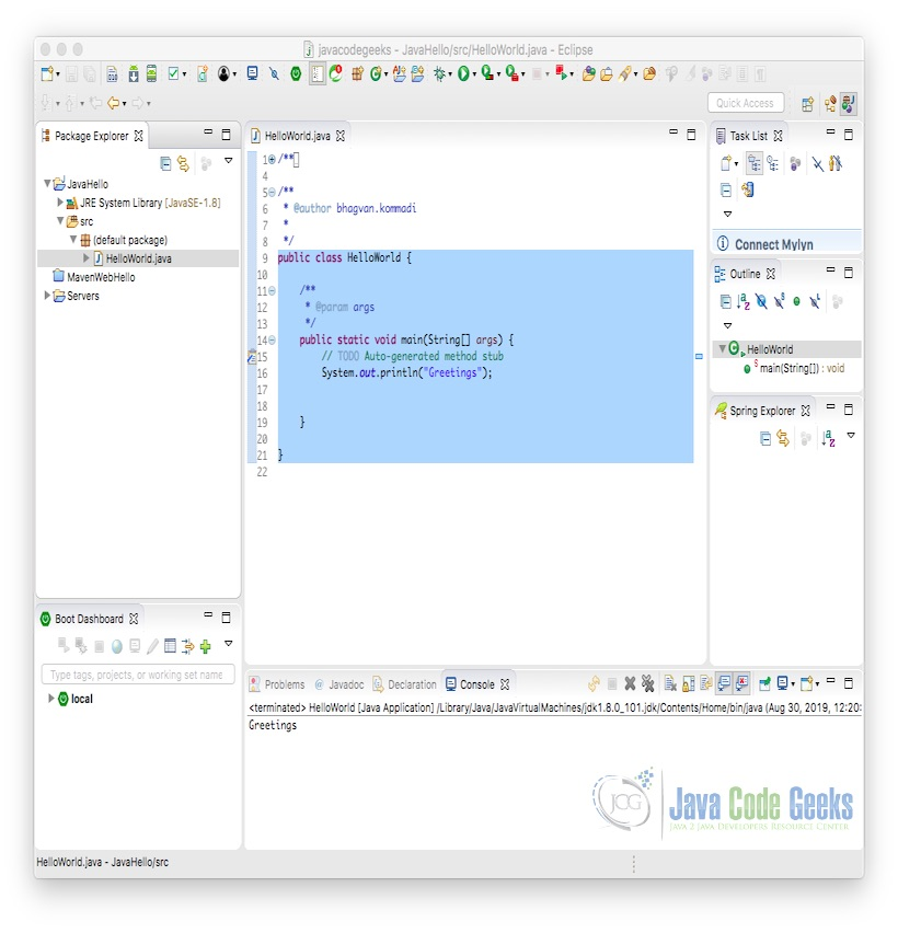 Java和JavaScript之间的区别-Java Hello