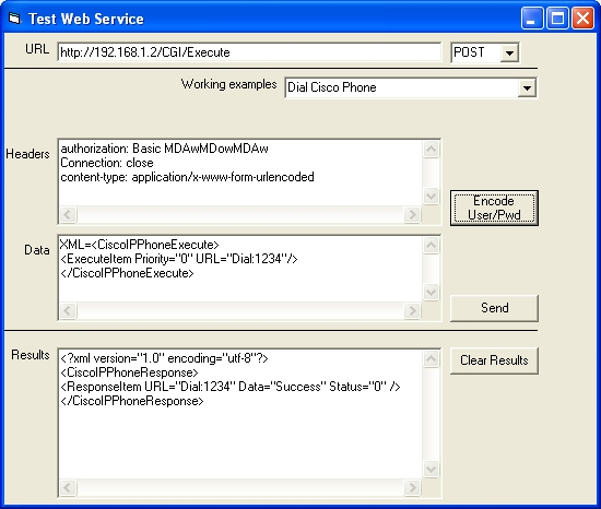 Screenshot of successful dialing of Cisco phone