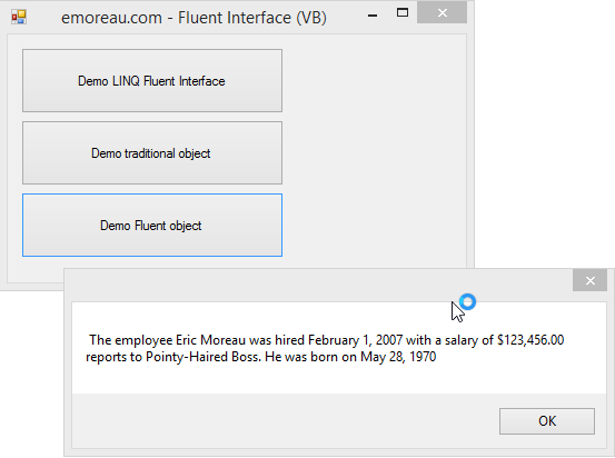 The fluent interface demo application